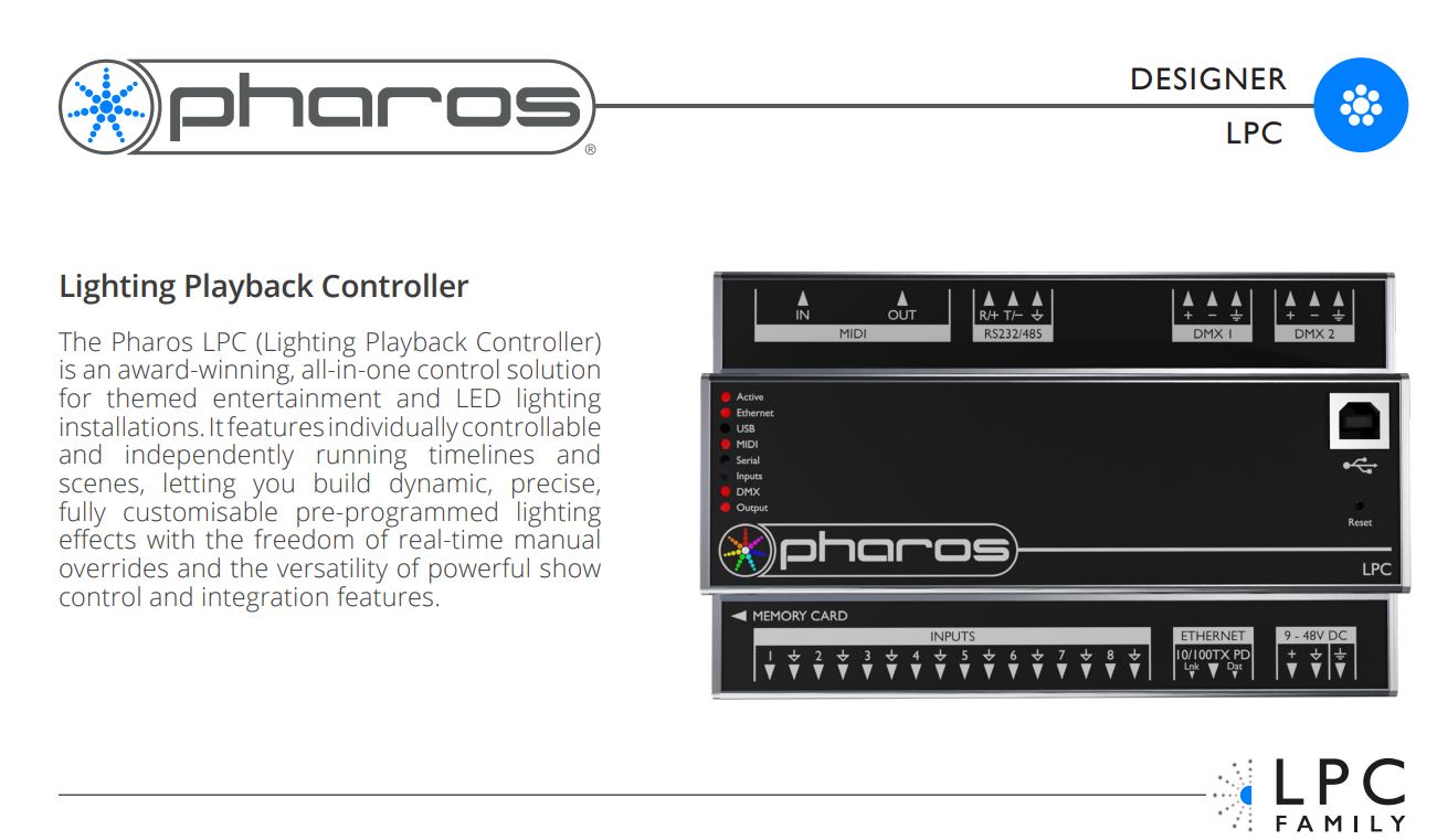 Pharos Designer LPC Lighting Playback Controller