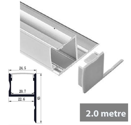 PC19 - 2M Aluminium Channel Profile For LED Ribbon/Tape