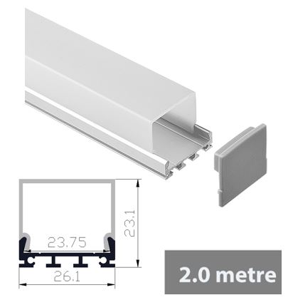 PC18 - 2M Aluminium Channel Profile For LED Ribbon/Tape