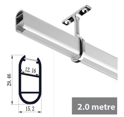 PC20 - 2M Aluminium Channel Profile For LED Ribbon/Tape