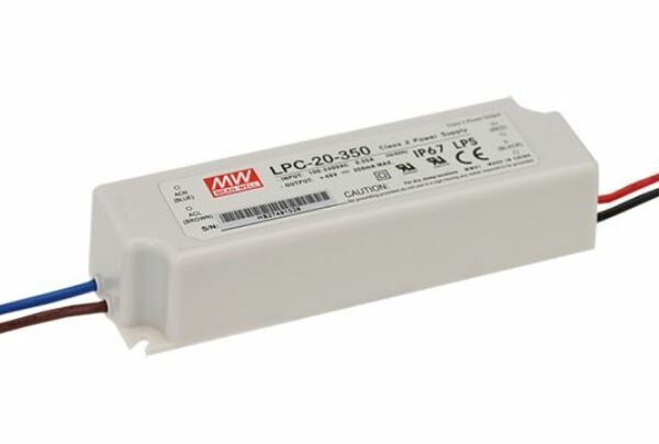 MEANWELL LPC-20 Series Constant Current Non-Dim IP67 Driver