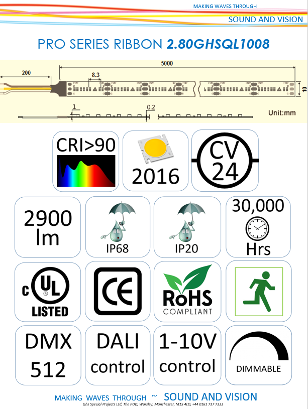 19.2 Watt per Metre 24volt QL PRO Series LED Ribbon Tape - Image 2