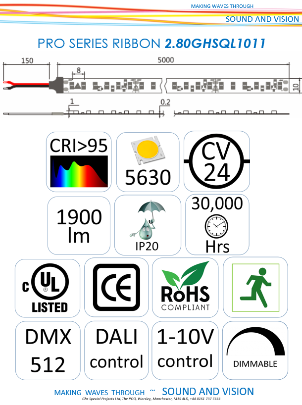 19.2 Watt per Metre 24volt QL PRO Series LED Ribbon Tape - Image 2