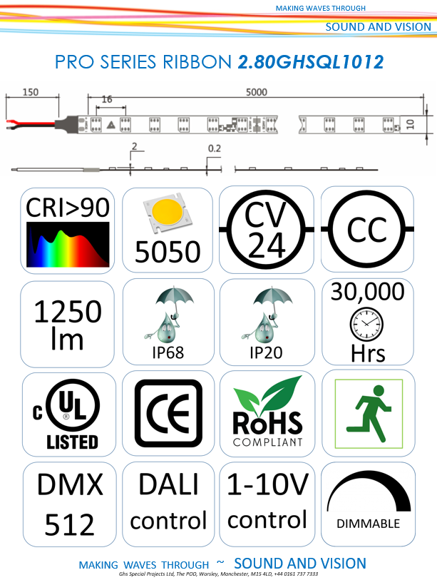 14.4 Watt per Metre 24volt QL PRO Series LED Ribbon Tape - Image 2