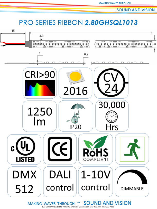 18 Watt per Metre 24volt QL PRO Series LED Ribbon Tape - Image 2