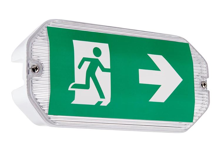 Emergency Lighting LED Sign 91358 IP65 Wall Mounted 3W