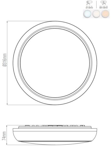 LED Emergency Lighting HeroPRO Bulkhead 95542 CCT Microwave - Image 2