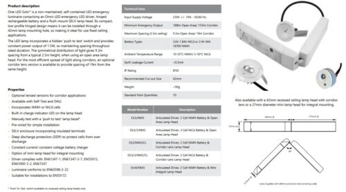 One-Lux ONE-LED SOLO™ OLS Non-Maintained Emergency - Image 2
