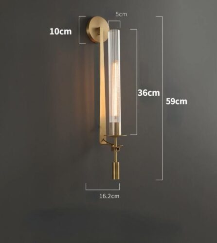 DEC001 Art Deco Brass Style Glass Wall Light - Image 6