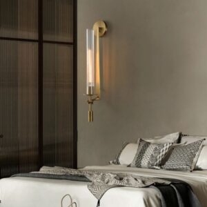 DEC001 Art Deco Brass Style Glass Wall Light - Image 3