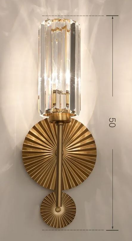 DEC003 ART DECO BRASS STYLE K9 CRYSTAL WALL LIGHT - Image 5