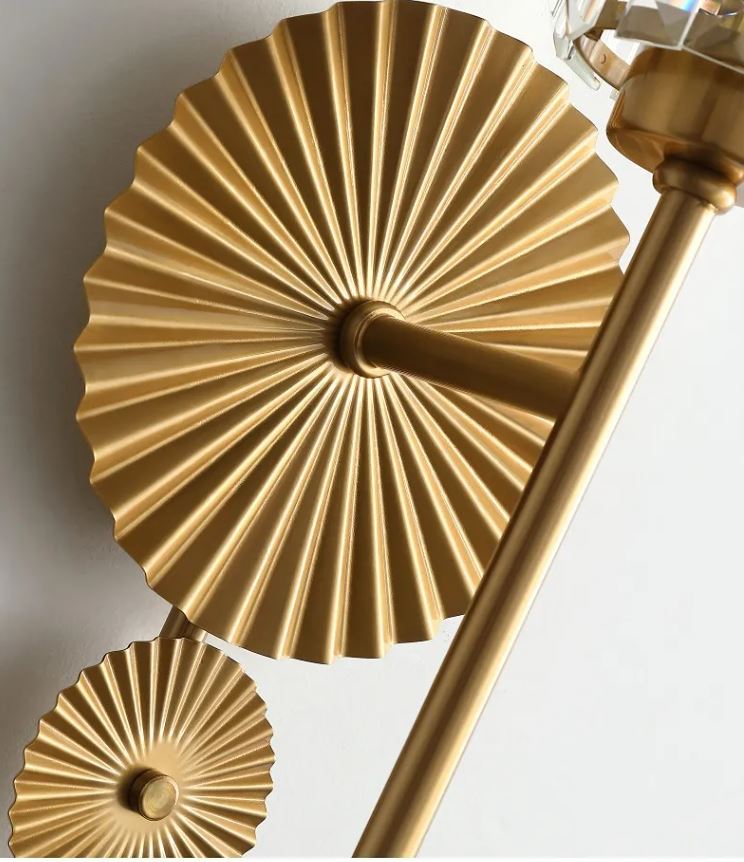 DEC003 ART DECO BRASS STYLE K9 CRYSTAL WALL LIGHT - Image 2