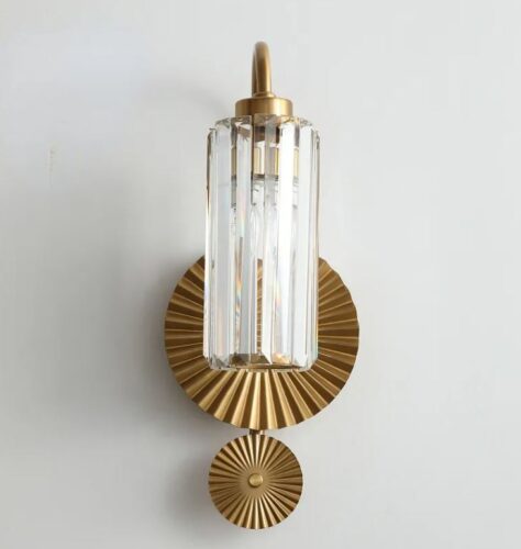DEC004 Art Deco Brass Style K9 Crystal Wall Light - Image 3