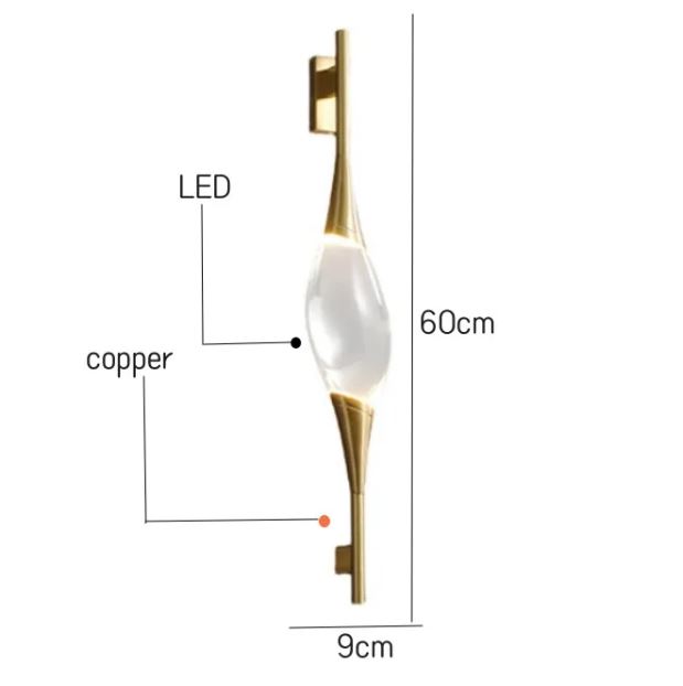 DEC005 ART DECO BRASS STYLE K9 CRYSTAL WALL LIGHT - Image 2