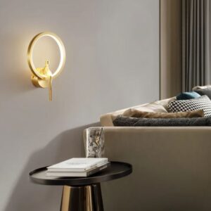 DEC007 Art Deco Brass Style 1 Pair Glass Wall Light