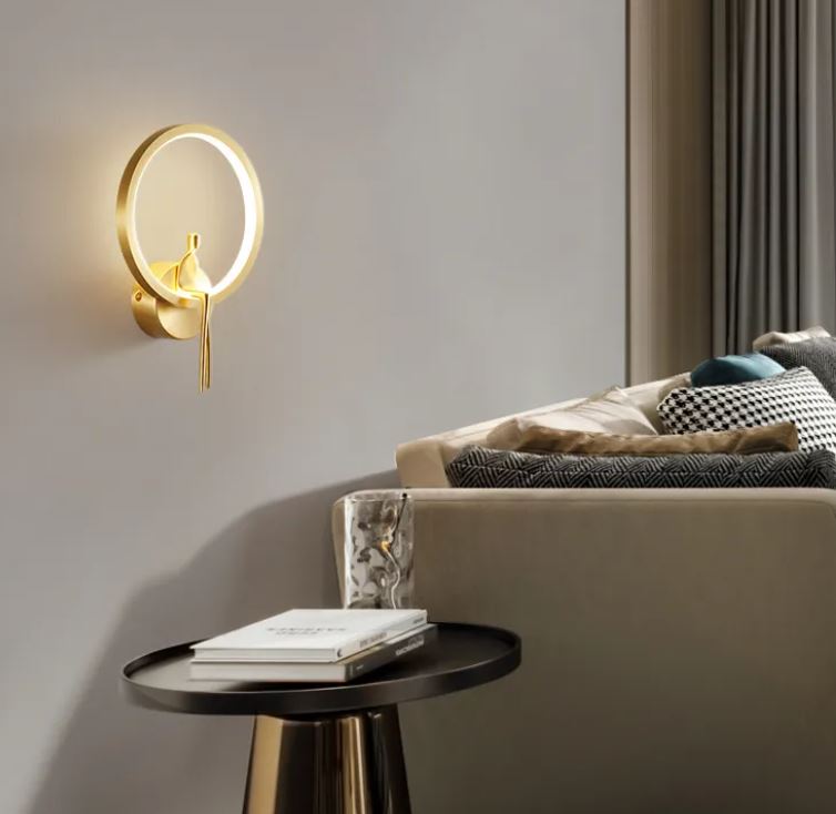 DEC007 ART DECO BRASS STYLE 1 X PAIR GLASS WALL LIGHT