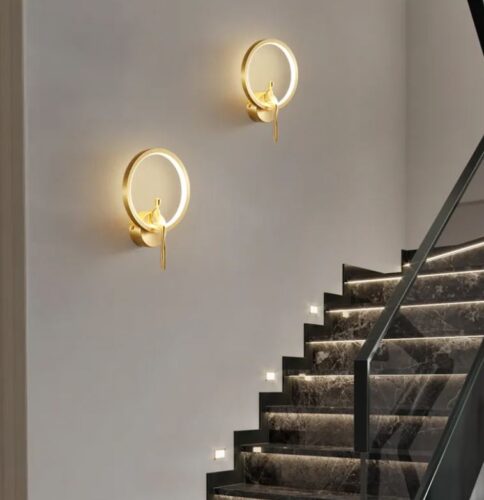 DEC007 Art Deco Brass Style 1 Pair Glass Wall Light - Image 2
