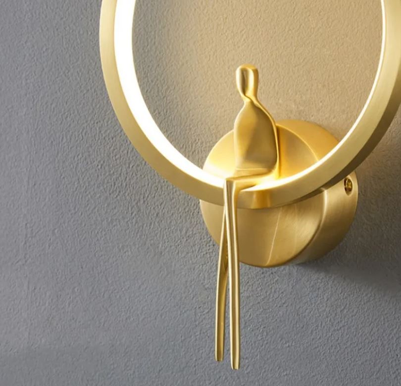 DEC007 ART DECO BRASS STYLE 1 X PAIR GLASS WALL LIGHT - Image 3