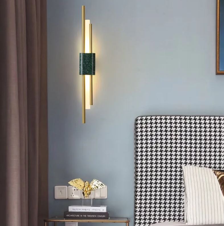 DEC008 ART DECO BRASS STYLE 4 PIECE WALL LIGHT