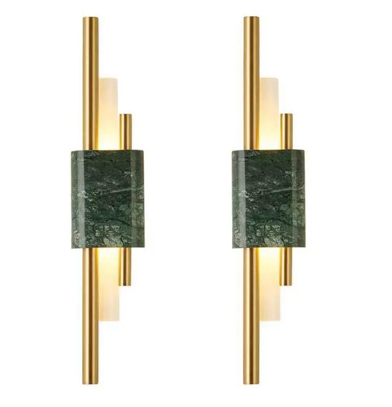 DEC008 ART DECO BRASS STYLE 4 PIECE WALL LIGHT - Image 2