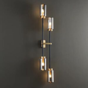 DEC009 Art Deco Brass Style Glass Wall Light - Image 4