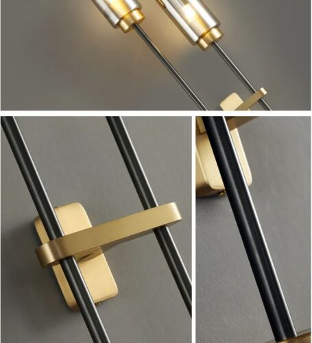 DEC009 Art Deco Brass Style Glass Wall Light - Image 2