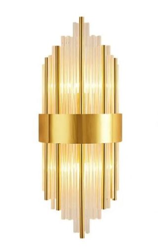 DEC012 Art Deco Brass Style Glass Wall light - Image 3