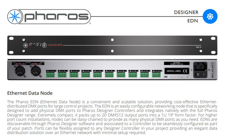 Pharos Designer EDN Ethernet Data Node