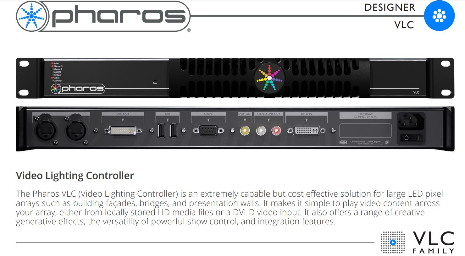 Pharos Designer VLC Lighting Controller