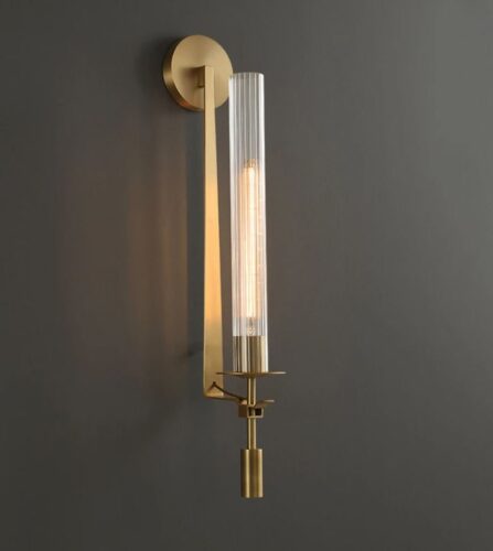 DEC001 Art Deco Brass Style Glass Wall Light