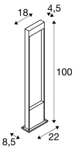 FLATT POLE 100 Outdoor LED Floor Stand 3000K IP65 Anthracite - Image 2