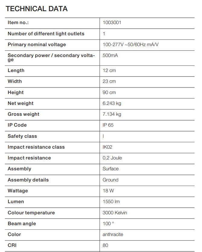 QUAD POLE Outdoor LED floor stand 3000K anthracite - Image 6
