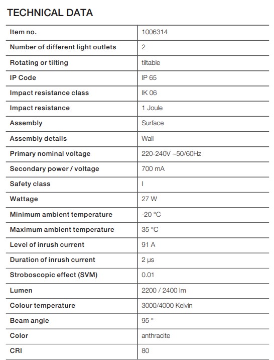 ESKINA FRAME WL double Wall-mounted light Anthracite 27W 3000/4000K - Image 8
