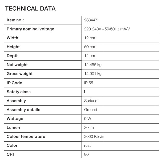RUSTY SLOT 50 LED Outdoor Floor Stand - Image 7