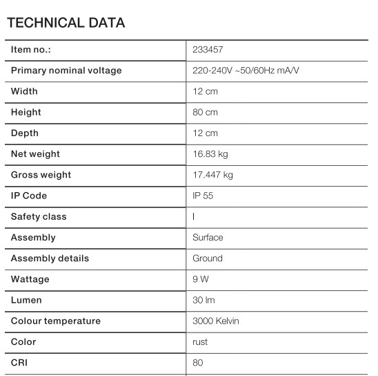RUSTY SLOT 80 LED Outdoor Floor Stand - Image 5