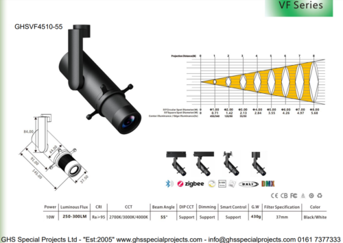 10W GHSVF4510 Framing Projector Spotlight Contour Focus - Image 2