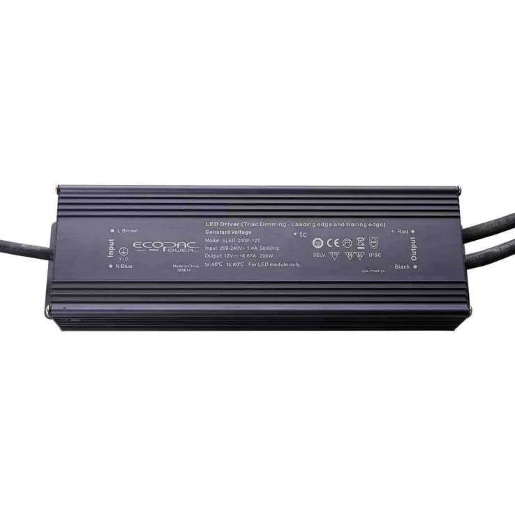 Ecopac ELED-200P-T 200W Mains Trailing Edge Triac-Dimmable CV LED Drivers
