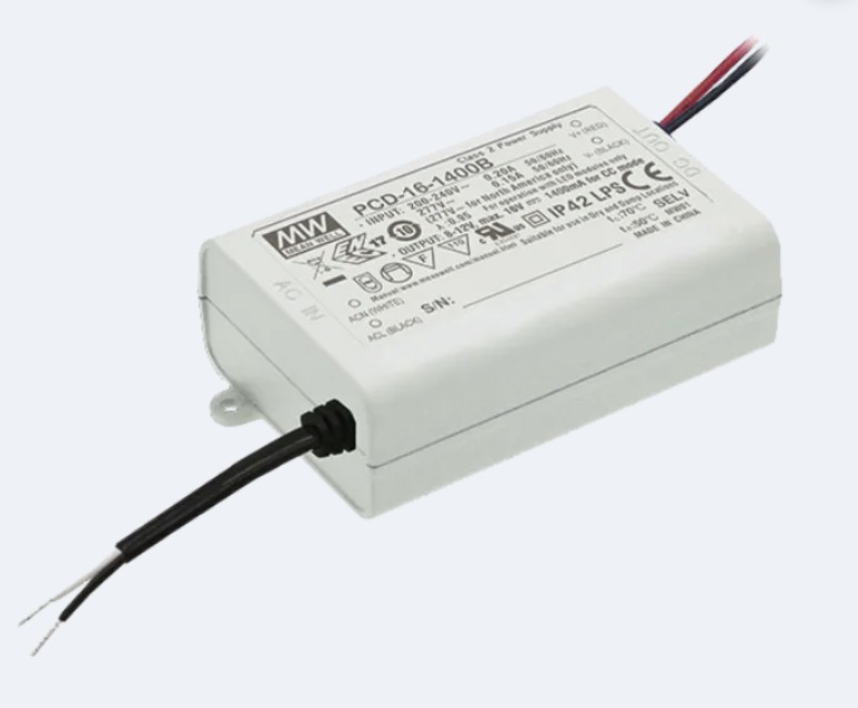 Mean Well PCD-16 LED Driver – 16W TRIAC-Dimmable Constant Current Driver