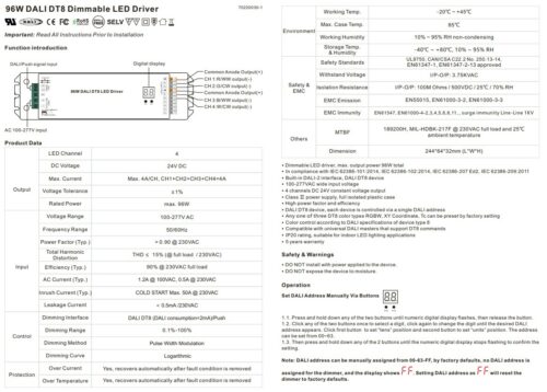 DALI SRP-2309-24-96CVF Powered Decoder 96W RGBW Constant Voltage - Image 5