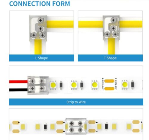 LED Screw Clip Ribbon Tape Solderless Connectors - Image 2