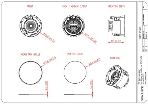 Sonance Visual Experience VX42R 4.5" Pivoting Two Way Round Speaker: PAIR - Image 4