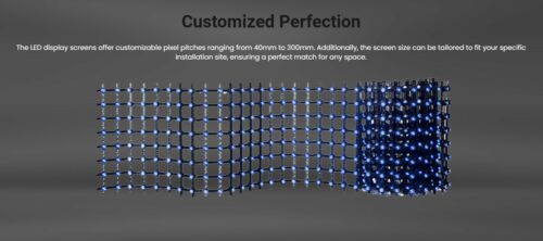 LED Transparent Mesh Video Ribbon Screen - Image 4