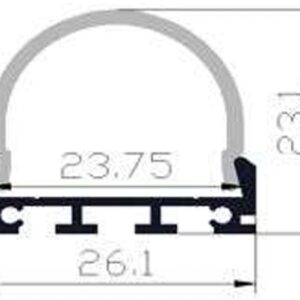 PC04 LED Profile 2 Metre - Image 2