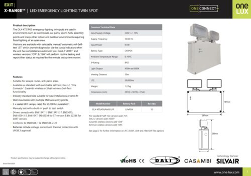One-Lux  X-Range OLX-XTS LED Emergency Lighting Twinspot - Image 3