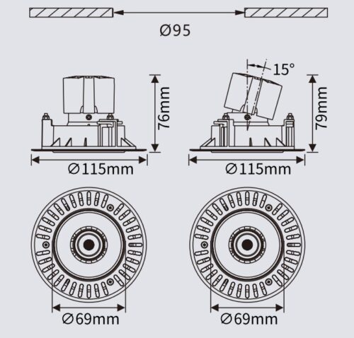 8W Lucia Series Trimless Dimmable LED downlight GHSMVC2005J295 - Image 2