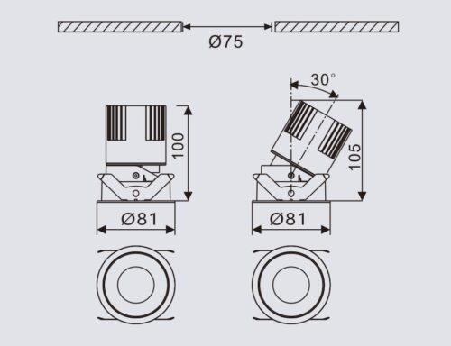 13W Phoebe Tunable Dimmable LED downlight GHSMVC2003A1-75-13W/HCL - Image 2