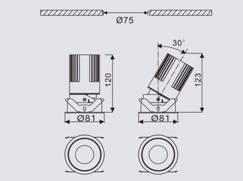 23W Phoebe Dimmable LED downlight GHSMVC2003A1-75-23W - Image 2