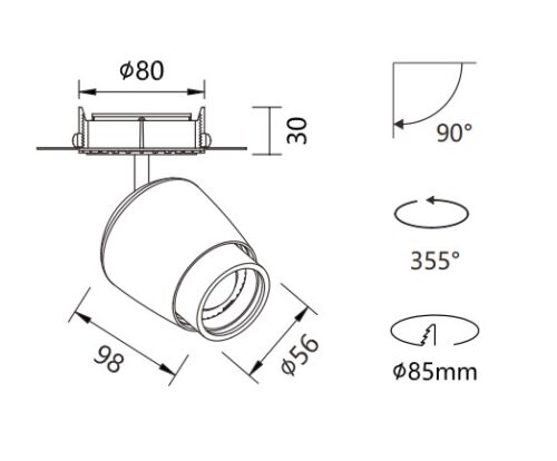 13W Appolo Dimmable LED Spotlight GHSMVC2001A13-OZ13 - Image 2