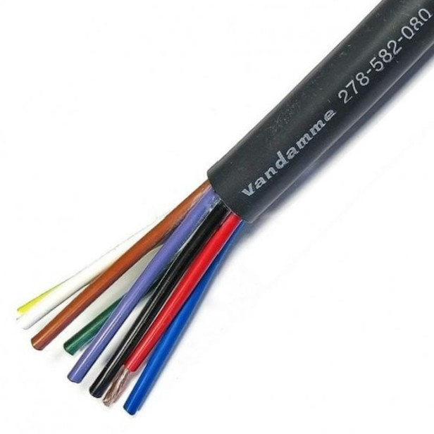 GHS special projects Cable Black 8 x 2.5mm Dan Damme Speaker Cable 278-582-080 Van Damme Ecoflex Install Grade LSZH speaker 8 x 2.50mm multicore 100M - Image 1